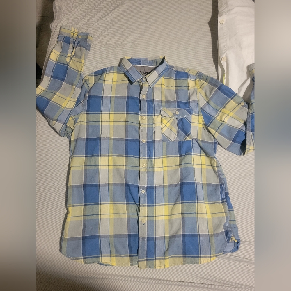 Converse Chucks Shirt Plaid Button Down Large EUC